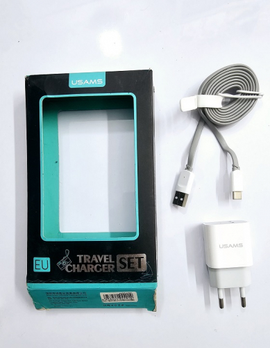 Usams Fast Charge Adapter 2 USB Port with Type-C Cable